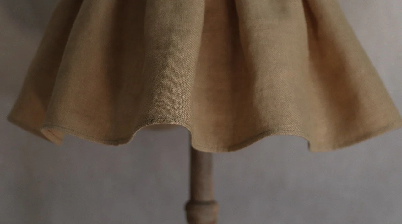 Ruffle Lampshade in Honey Linen