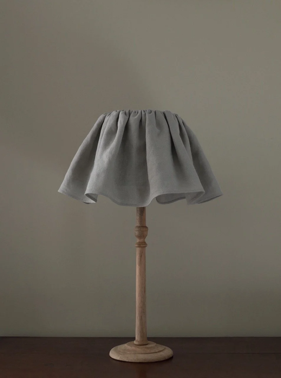Ruffle Lampshade in Dusk Linen
