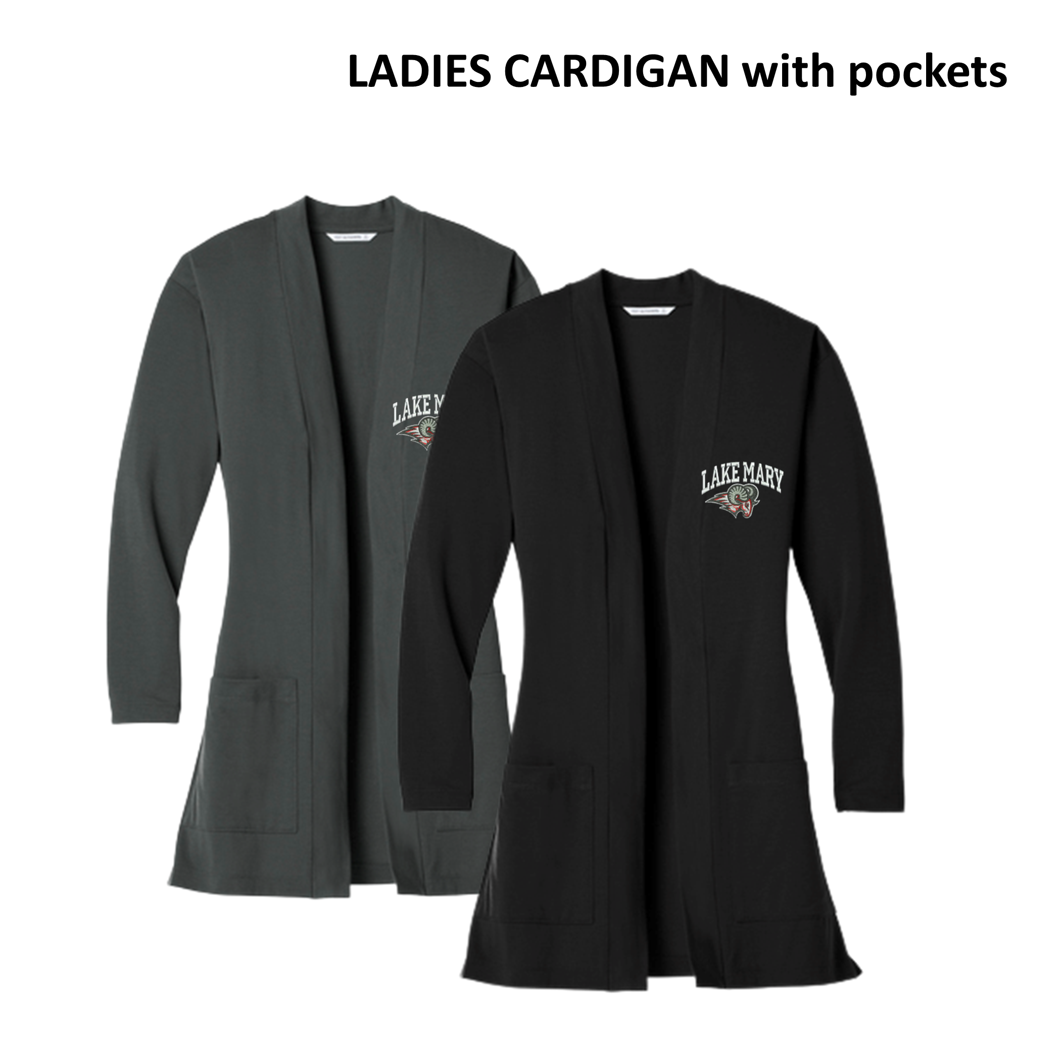 LM Staff-Lake Mary Logo-  Ladies Cardigan Pockets- LK5434