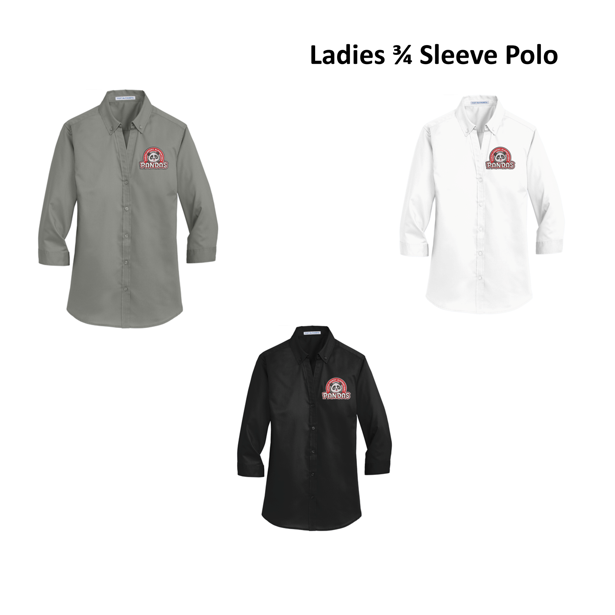 Casselberry- Ladies 3/4 Sleeve Button down Polos