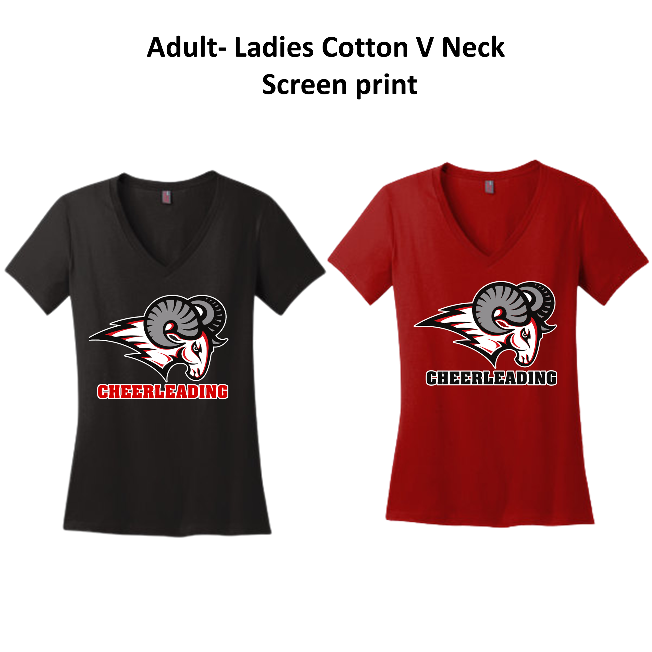 PWLM-Cheer-ADULT- Ladies V Neck- Screen print