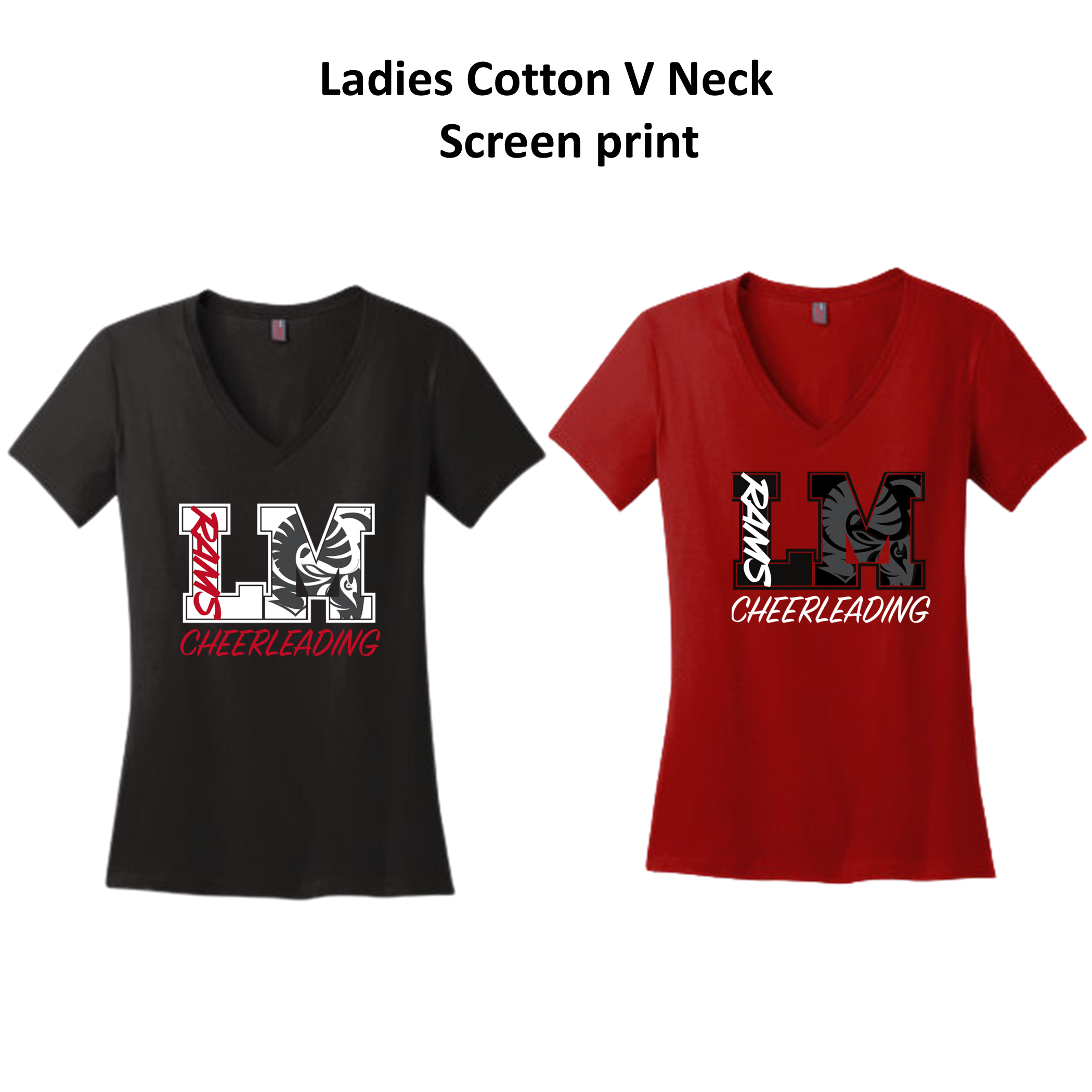 PWLM-Cheer-ADULT- Ladies V Neck- Screen print