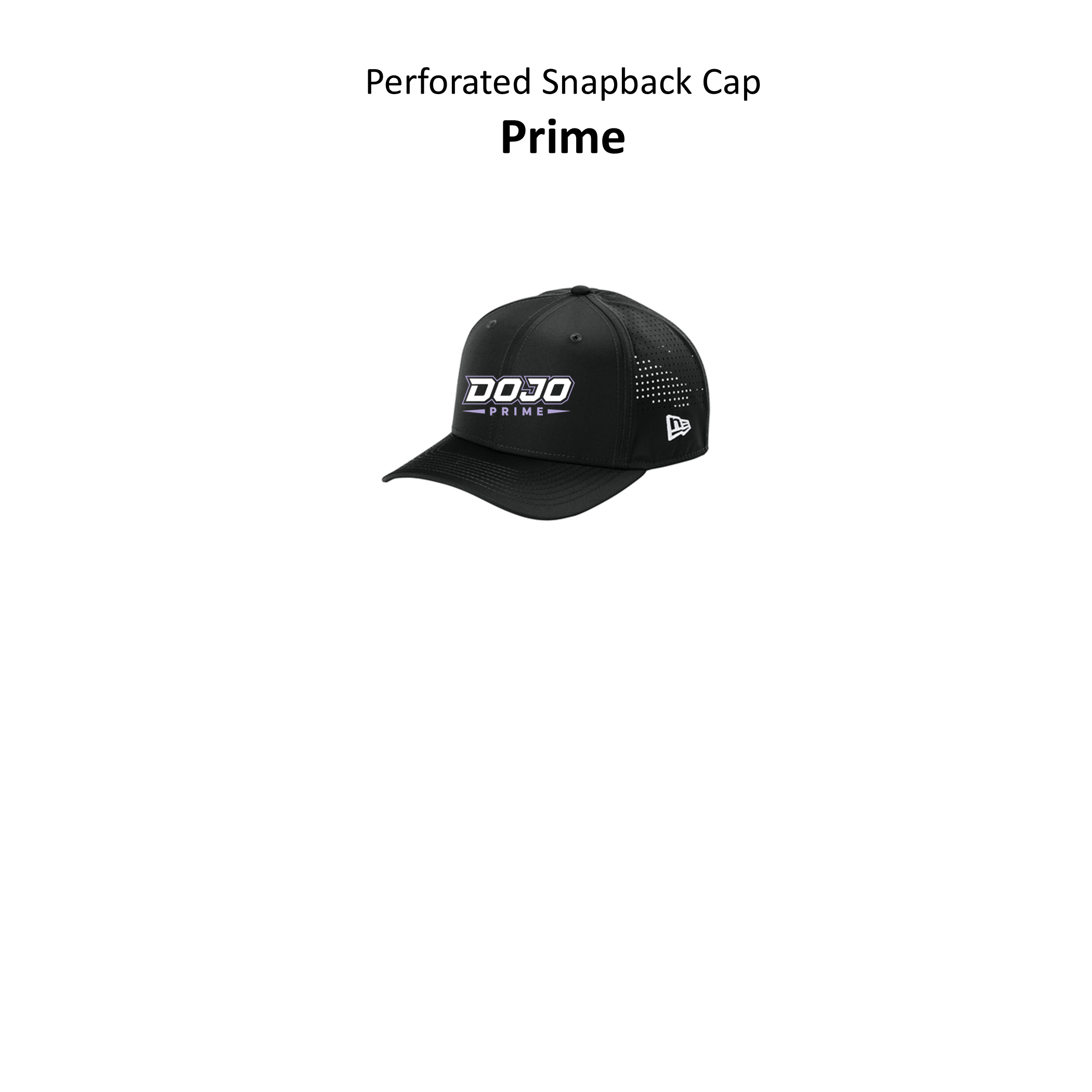 Dojo-Prime- Perforated Snapback Cap-Black-NE501