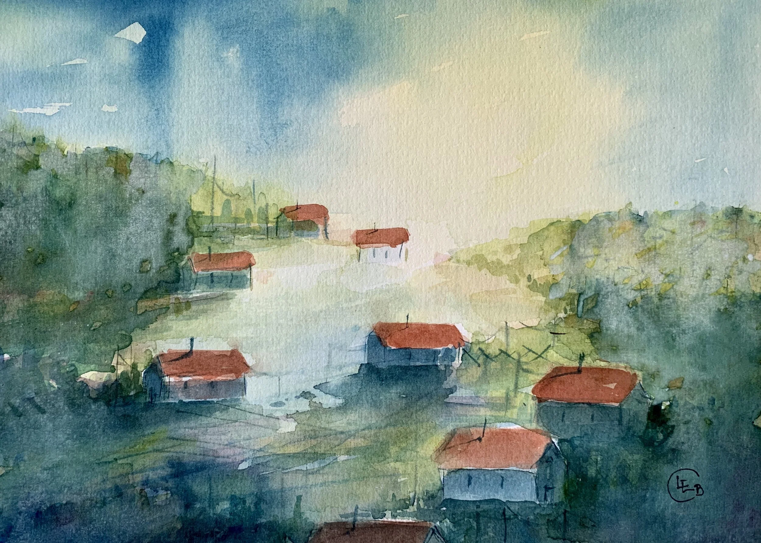 Original aquarelle No. 1.4 - Size A4 - by L.E Blomberg