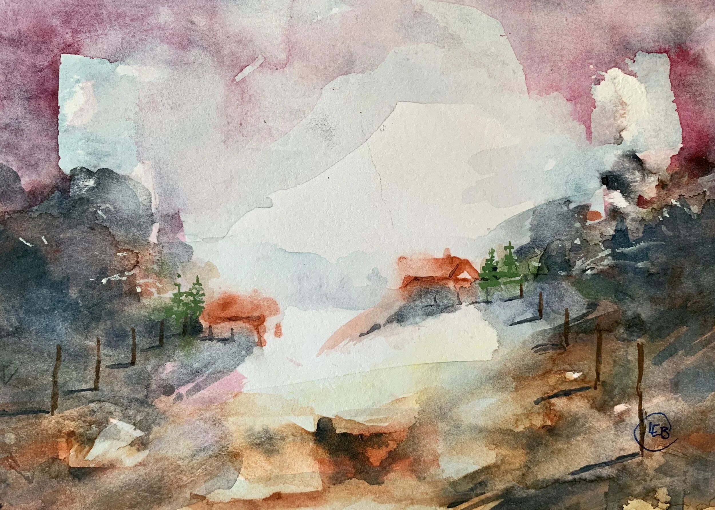 Original aquarelle No. 2.3 - Size A5 - by L.E Blomberg