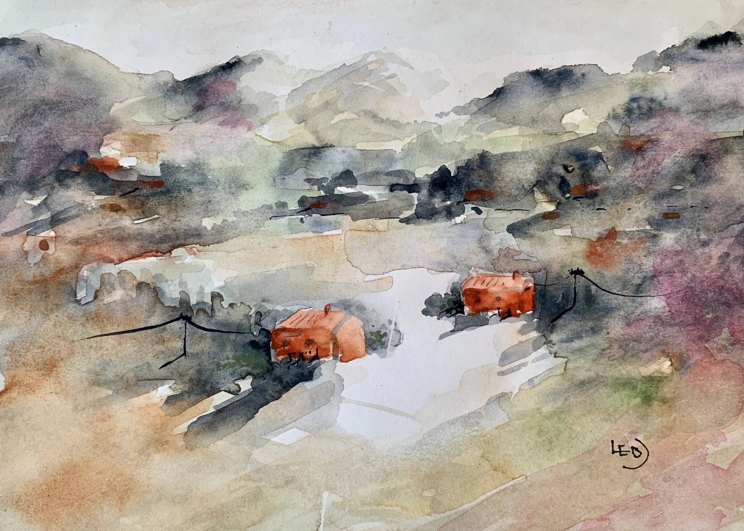 Original aquarelle No. 2.4 - Size A5 - by L.E Blomberg