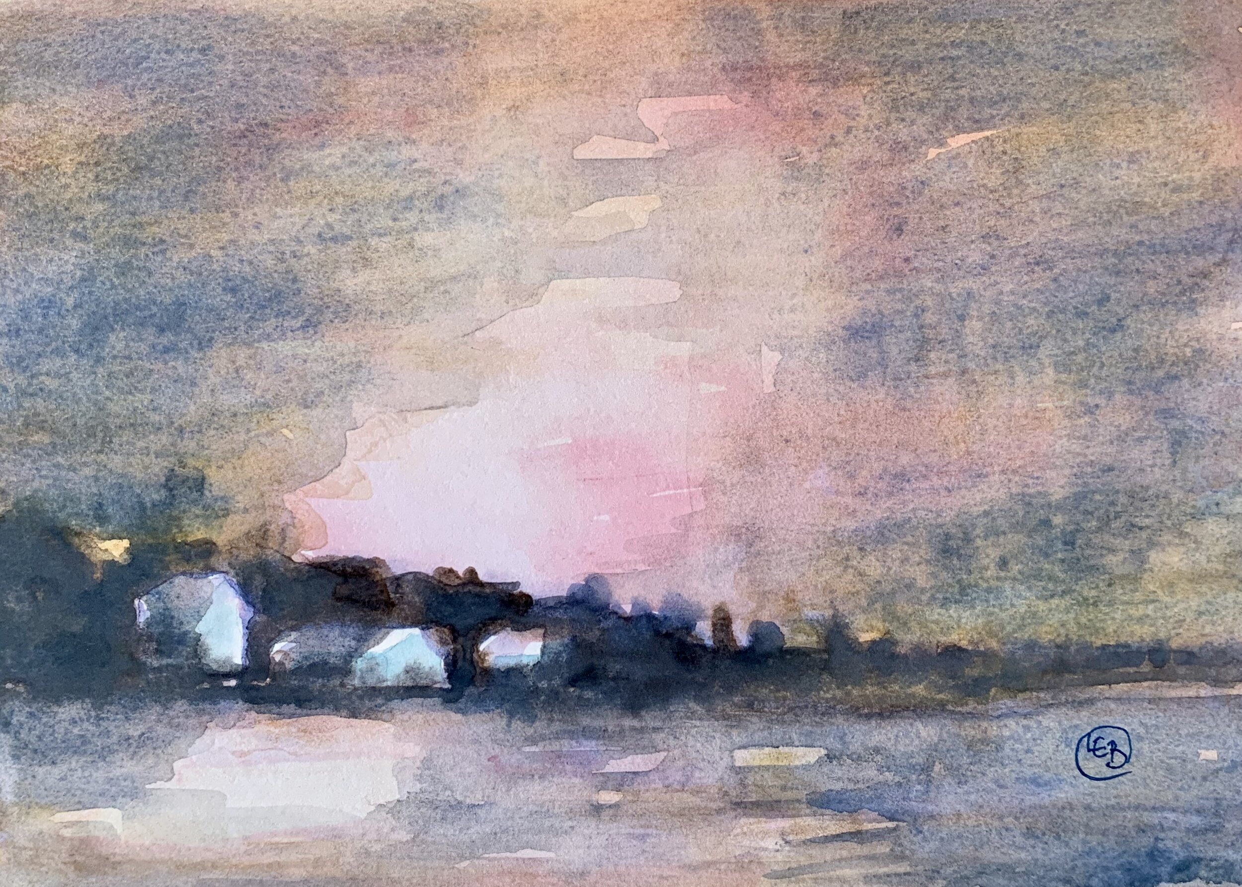 Original aquarelle No. 2.8 - Size A5 - by L.E Blomberg
