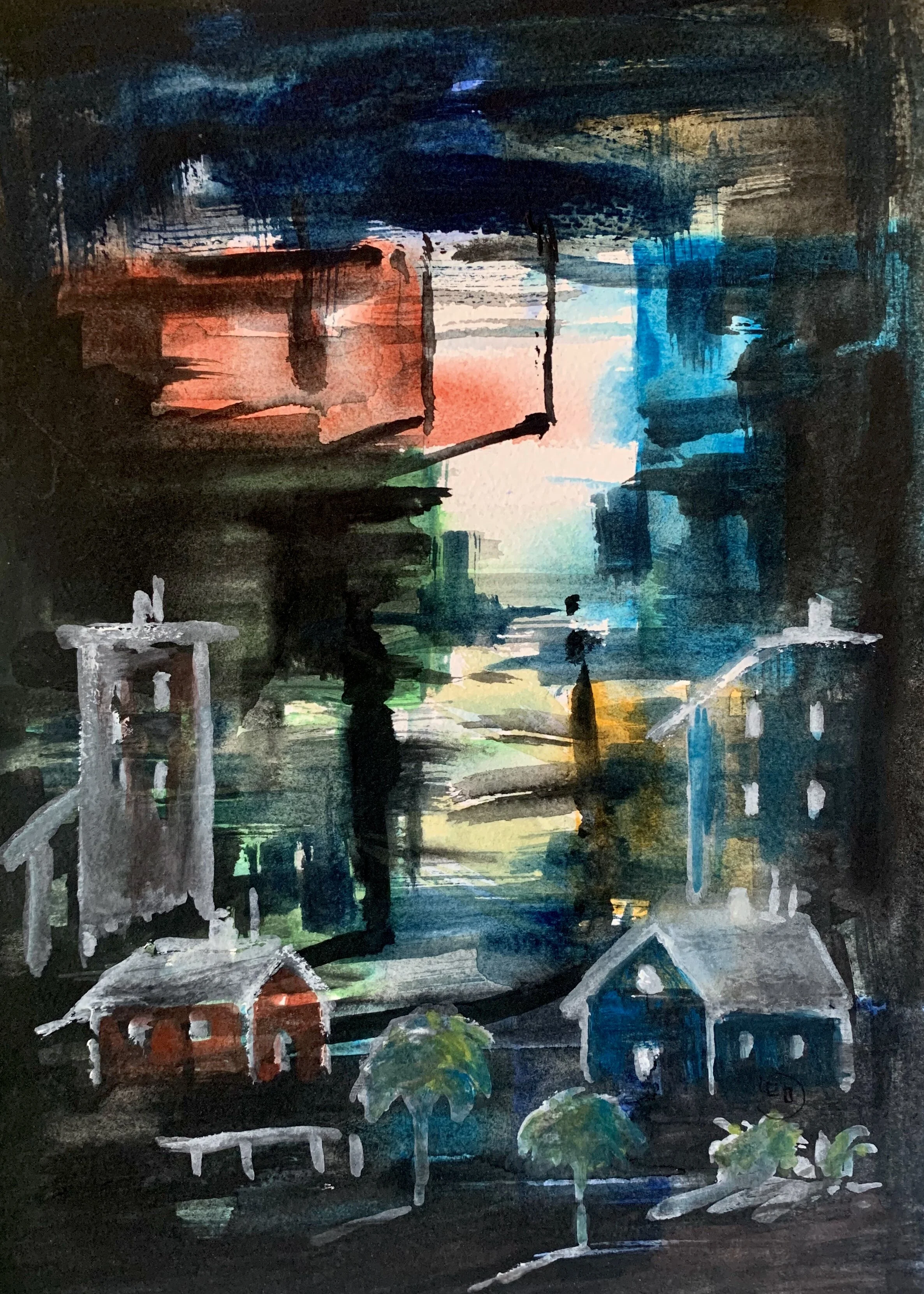 Original aquarelle No. 4.2  - Size A4 - by L.E Blomberg