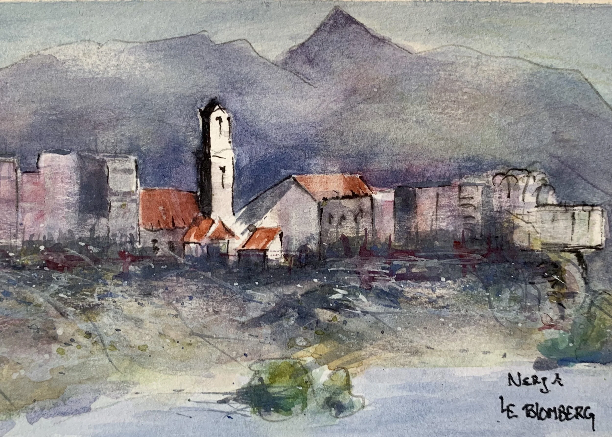 Original aquarelle No. 3.2 - Size smaller than A5 - by L.E Blomberg