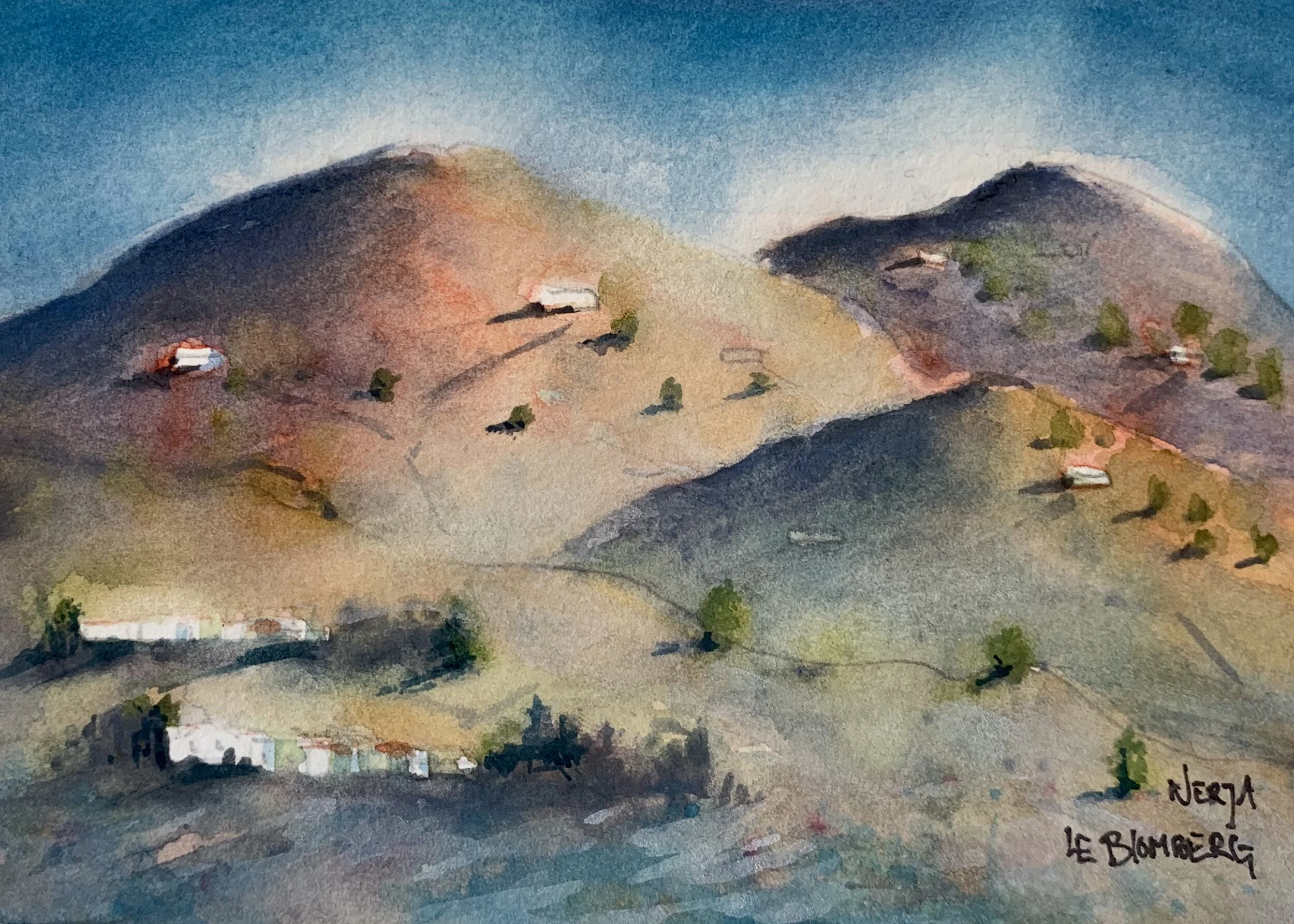 Original aquarelle No. 3.1 - Size smaller than A5 - by L.E Blomberg