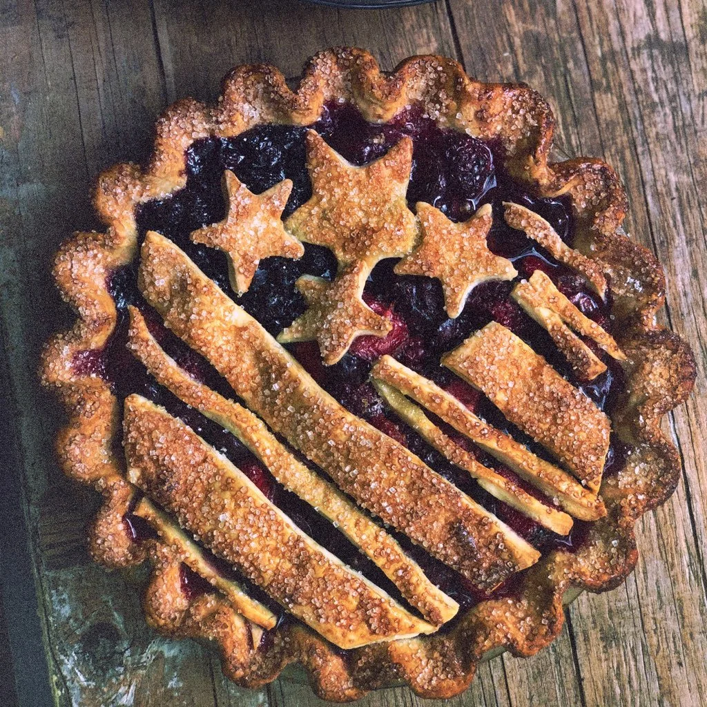 Stars and Stripes Cherry Berry Pie  - Holiday