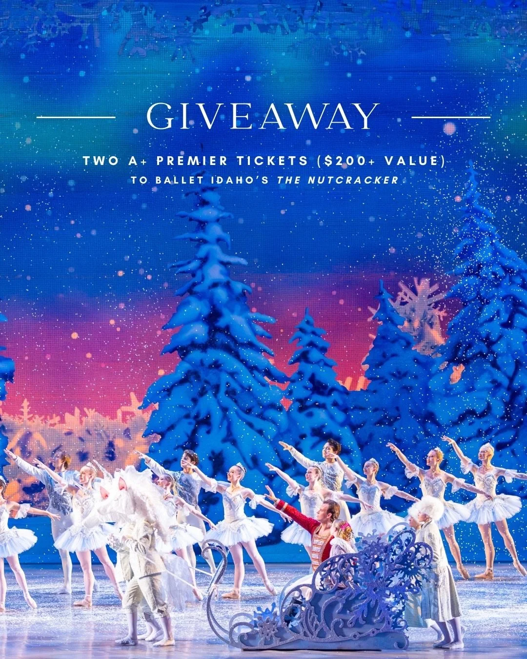 G I V E A W A Y ✨
⠀⠀⠀⠀⠀⠀⠀⠀⠀
We are partnering with @balletidaho to offer you a chance to win two A+ premier section tickets to The Nutcracker at the @morrisoncenter on Monday, December 22nd @ 7PM! 🩰
⠀⠀⠀⠀⠀⠀⠀⠀⠀
What would the holidays be without Balle