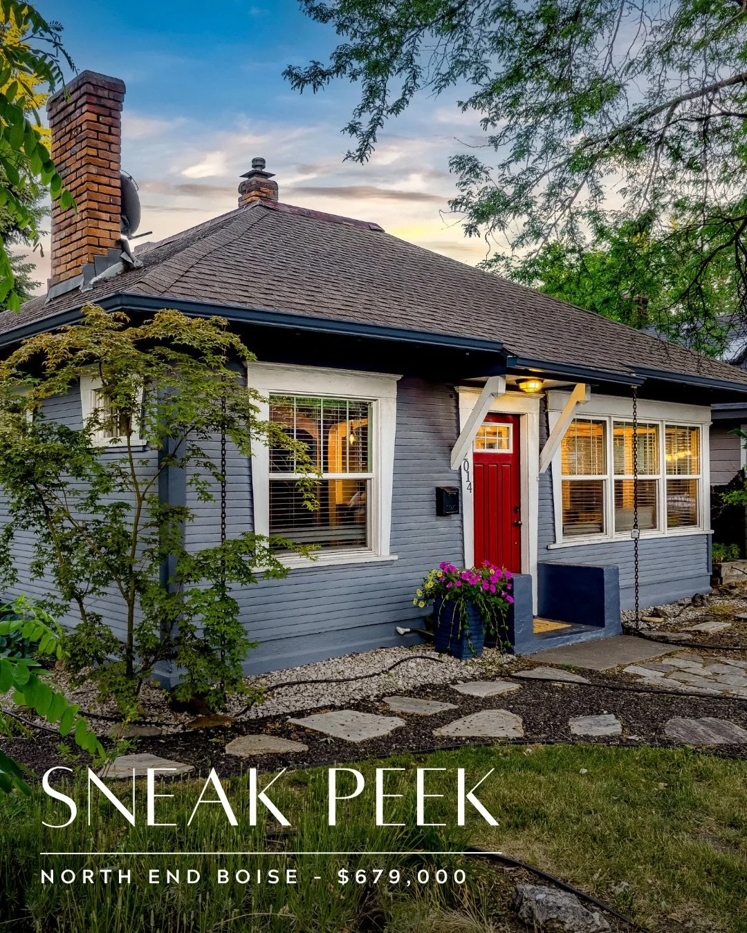SNEAK PEEK ✨
⠀⠀⠀⠀⠀⠀⠀⠀⠀
Charming 1908 North End bungalow conveniently located near Downtown Boise, Hyde Park caf&eacute;s, eateries and shops, Camel&rsquo;s Back Park, and beloved foothill trails.
⠀⠀⠀⠀⠀⠀⠀⠀⠀
Comment &ldquo;Bungalow&rdquo; for more deta