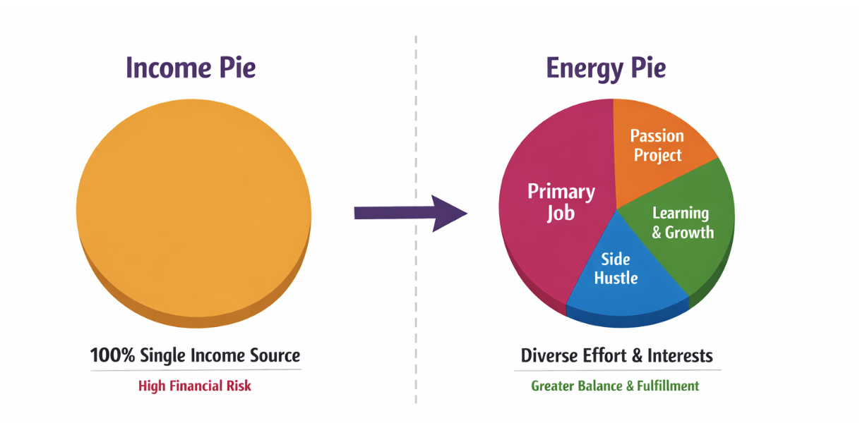 Career pie chart created with the help of AI.