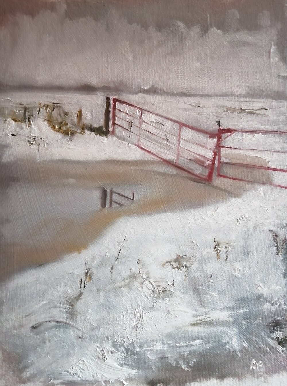  Frozen Wiltshire  Oil on board  30x40 cms  SOLD  A wild, frozen scene in Wiltshire. Painted during the 2021 pandemic and lock down 