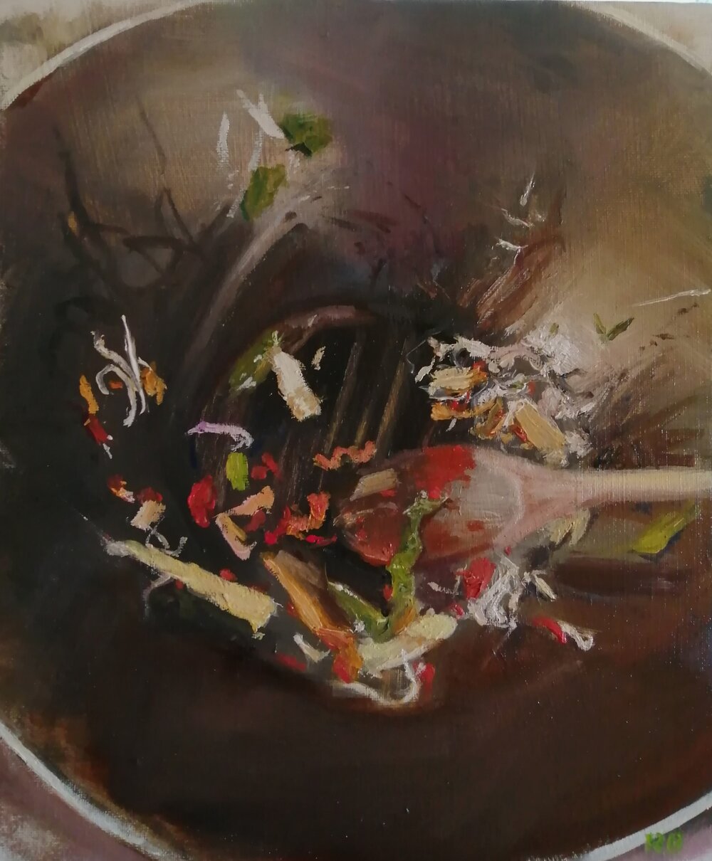  Stir fry  Oil on board  31x26 cm  not currently available   