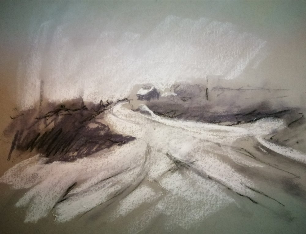  -2 on Salisbury Plain  Pastel sketch  £250 