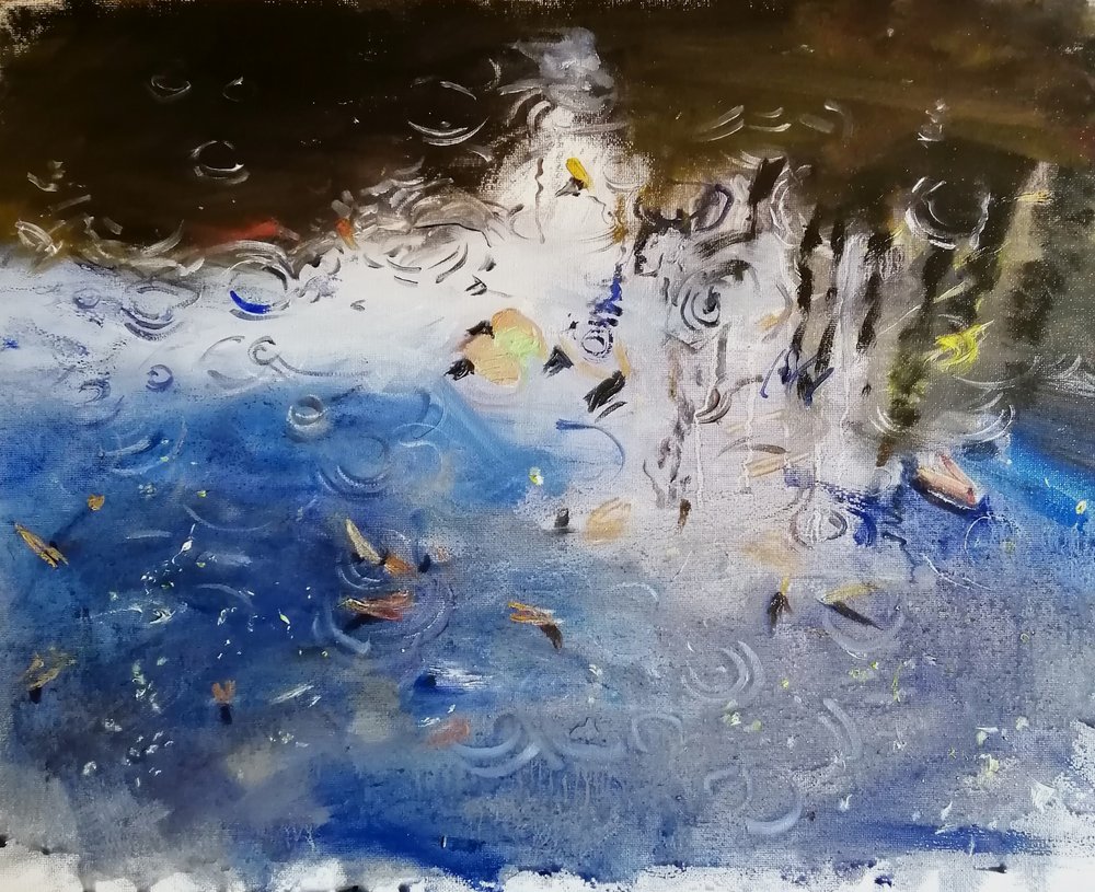  23 raindrops  Oil on board  46x36cm  SOLD 