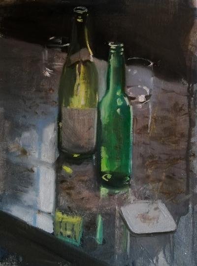  Glass  Oil on board  40x30cm  SOLD 