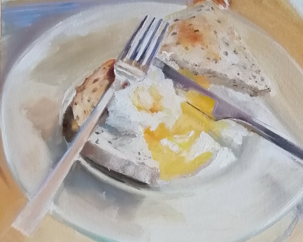  What I had for breakfast, day 4  Oil on board 