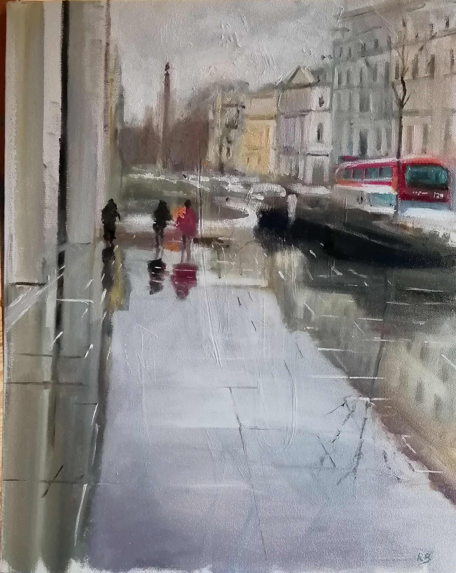  Piccadilly in the rain  Oil on canvas  40x50cm  £500 