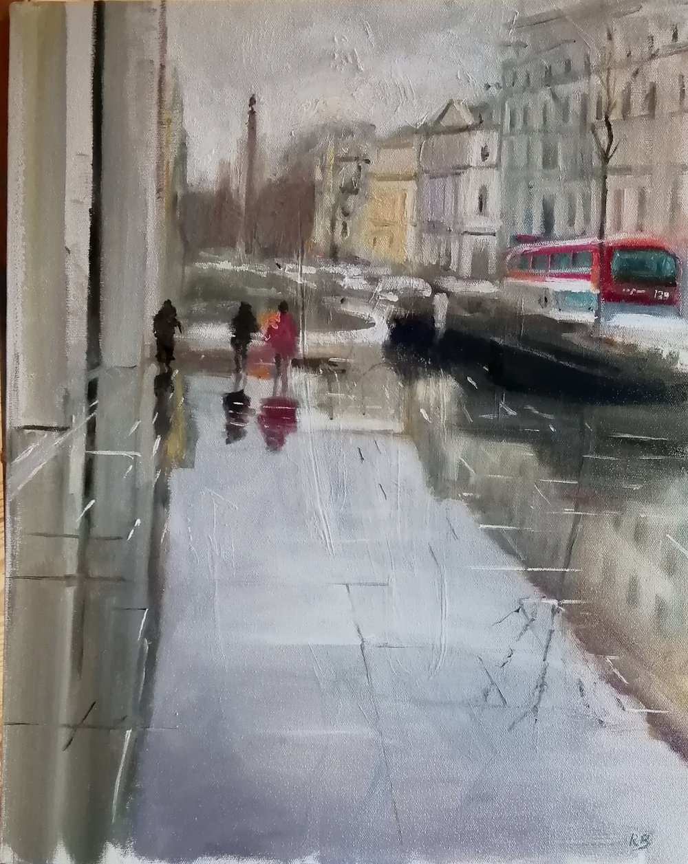  Piccadilly in the rain  Oil on canvas  40x50cm  £500 