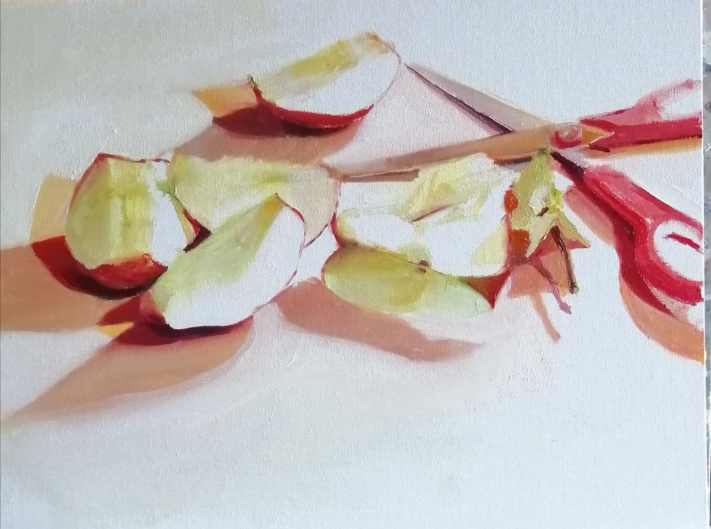  Chopped apples  Oil on board  40x30cm  £400 