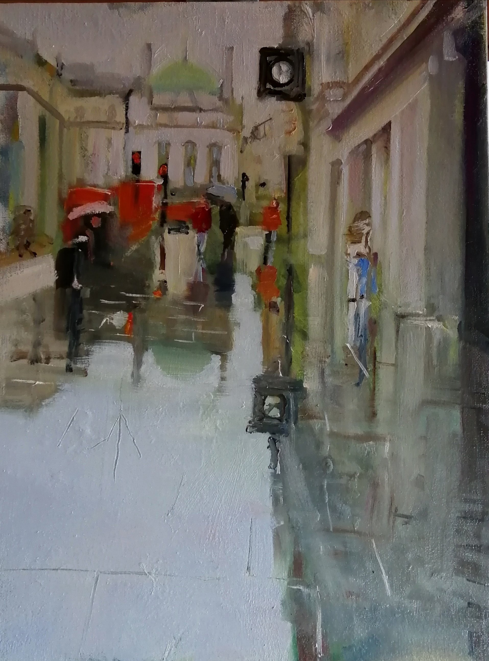  Piccadilly pavement  Oil on board  30x40cm 