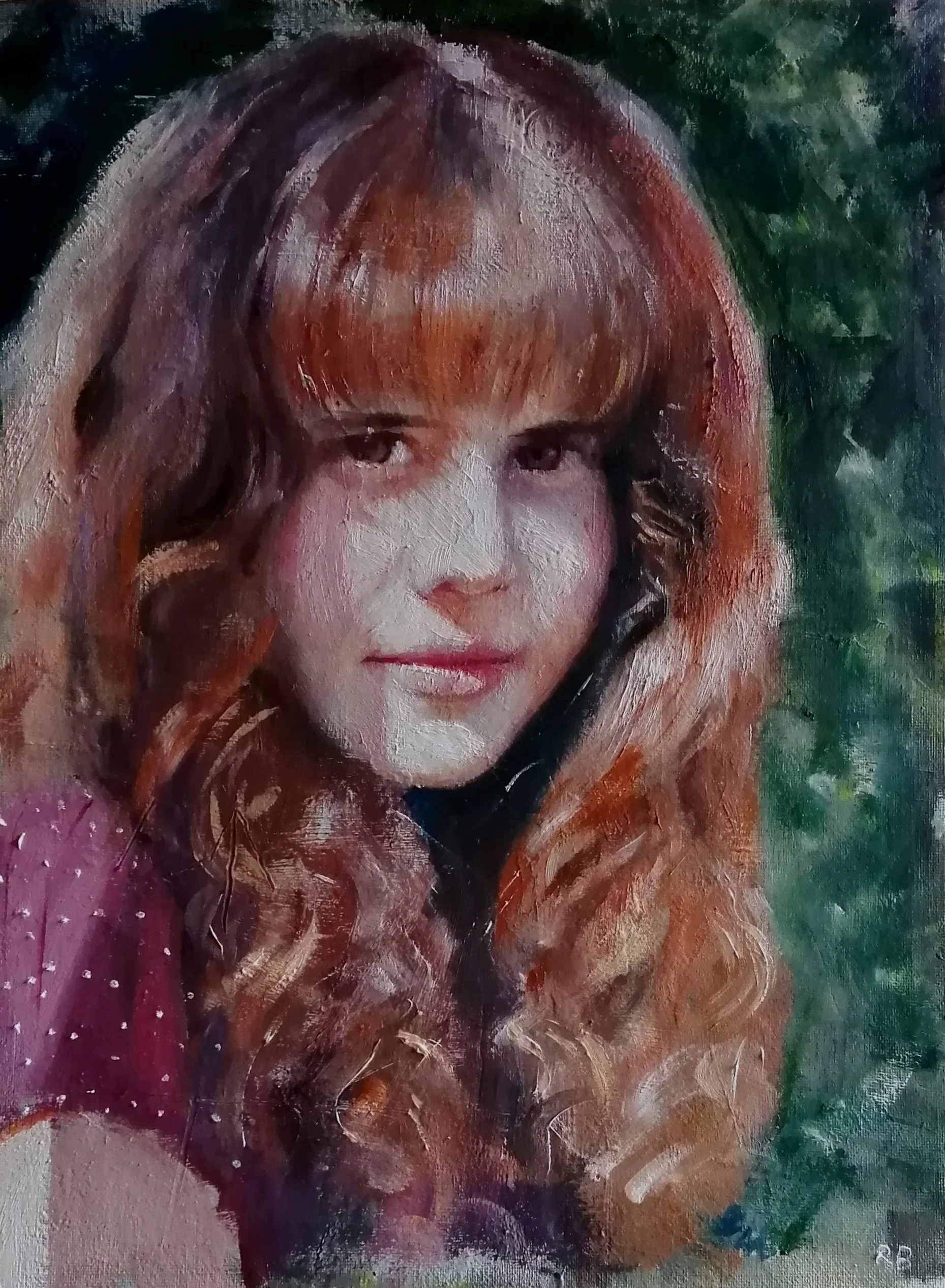  Great hair (2025)  Oil on board   30×40cm 