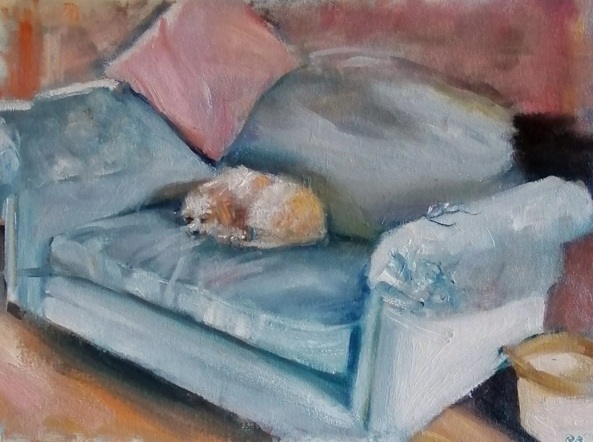  Seat taken, day 3   Oil on board 