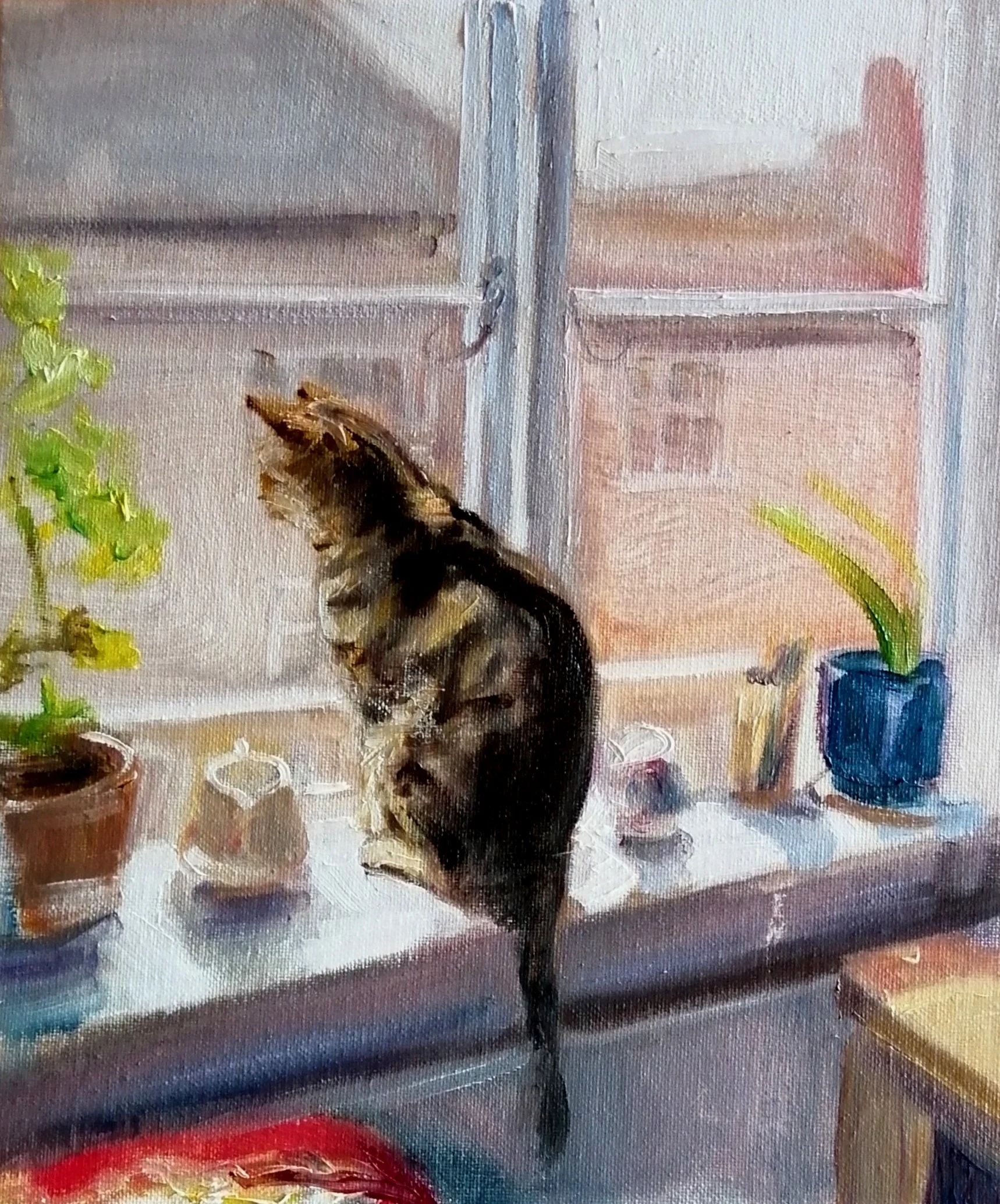  Cold outside (2025)  Oil on board  26×31cm  SOLD 