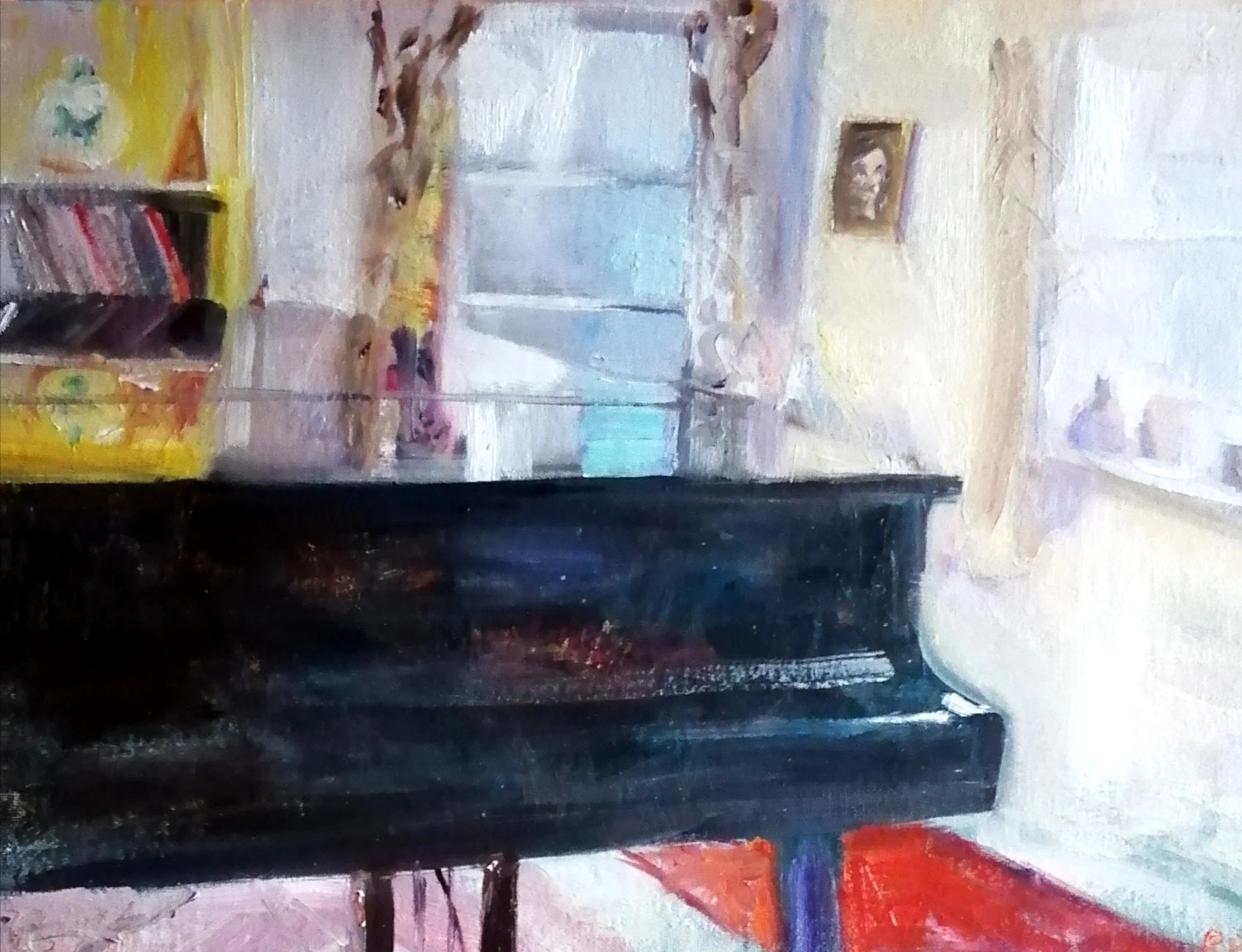  Piano (2026)   Oil on board  41×30cm  £500 