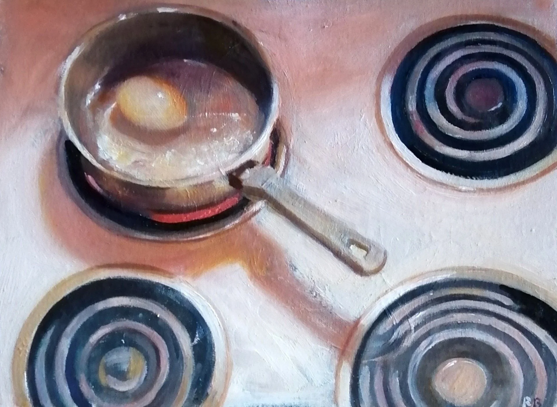  Boiling duck egg (2026)  Oil on board  40×30cm  not currently available 