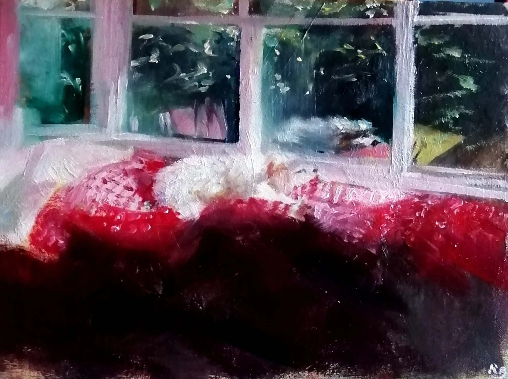  A dog’s life (2026)   Oil on board  40×30cm  £540 