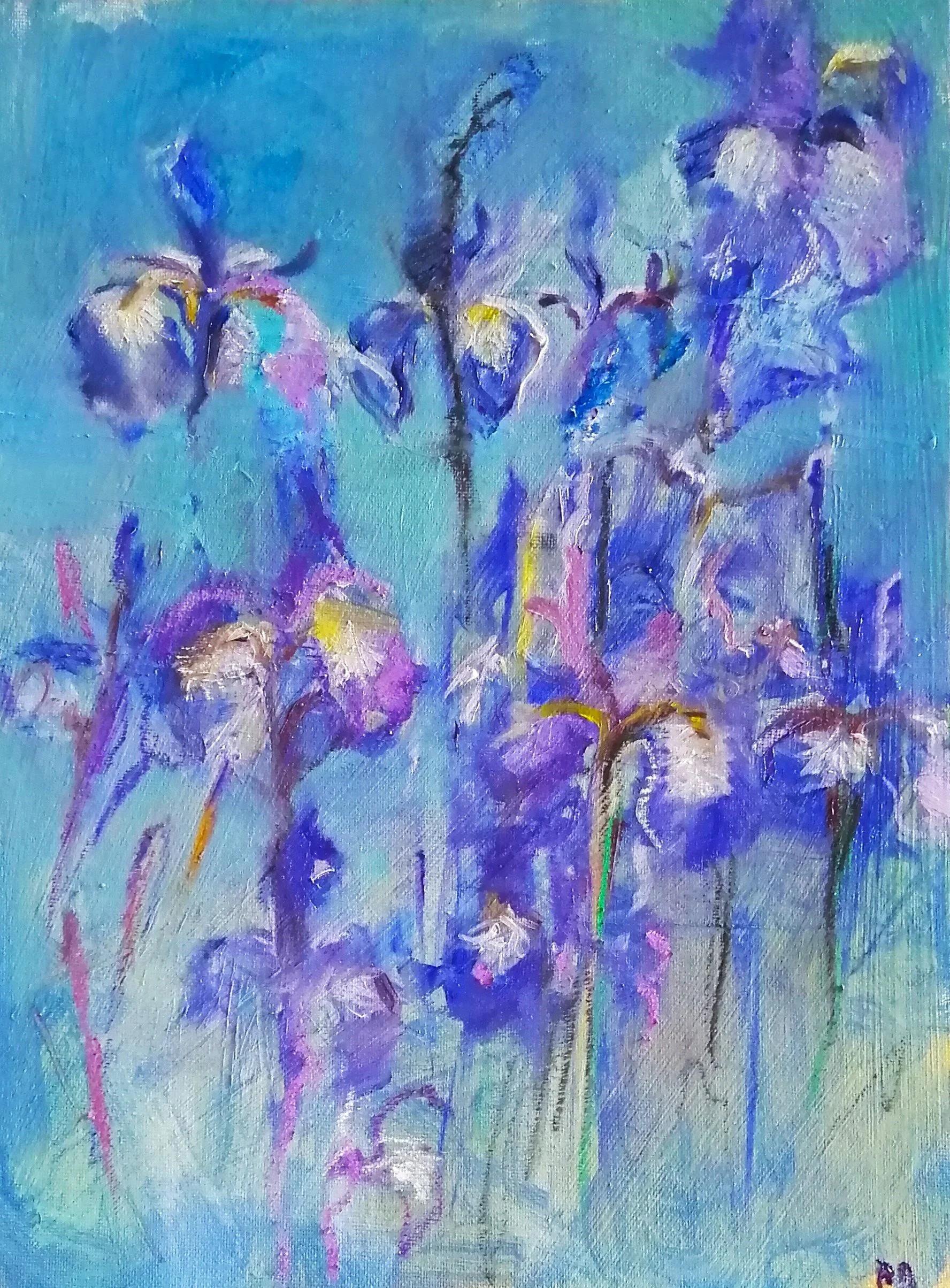  Rhythm and blues (2026)   Mixed media on board  30×41cm  £500 