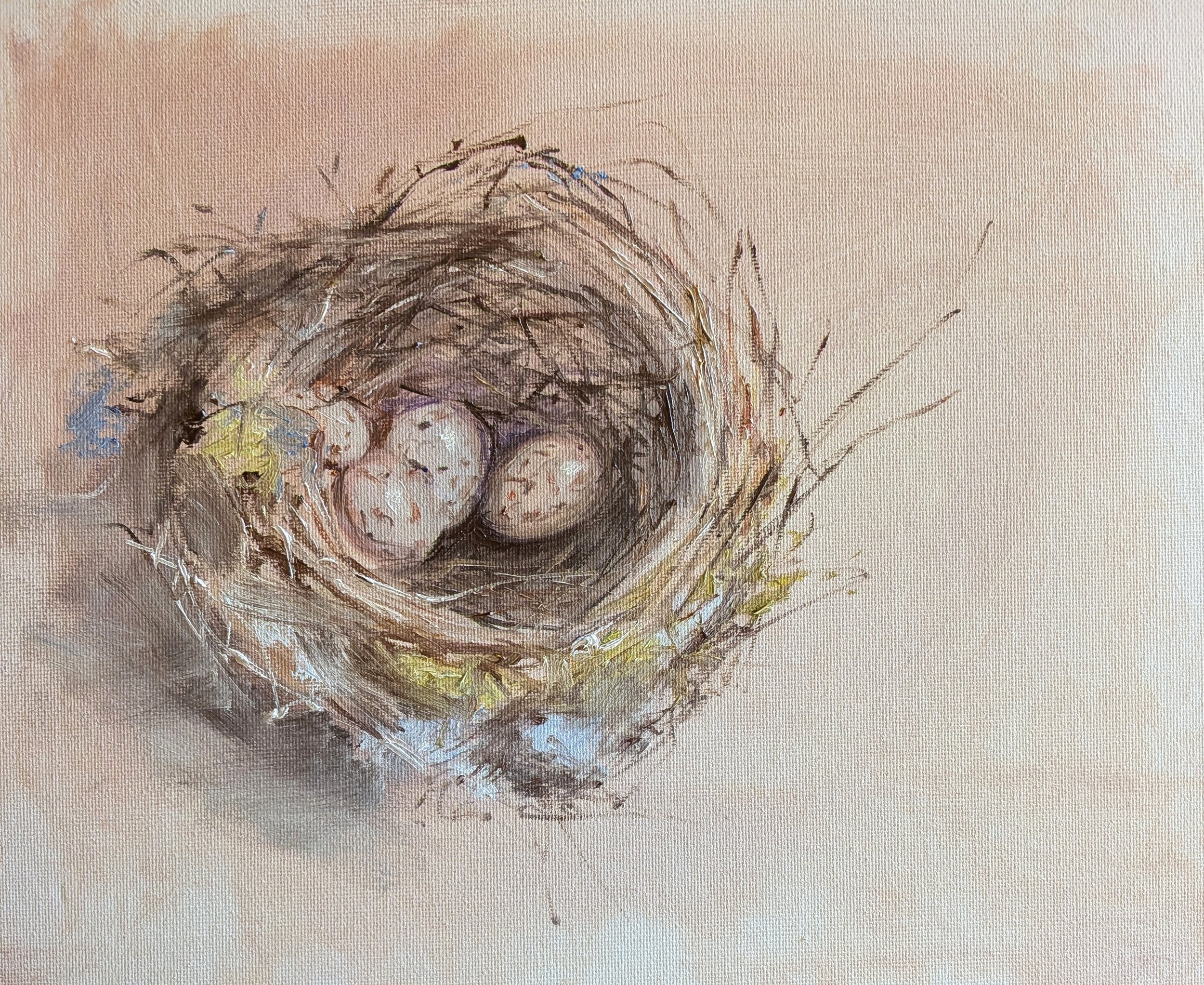  Abandoned nest, day 1   Oil on board 
