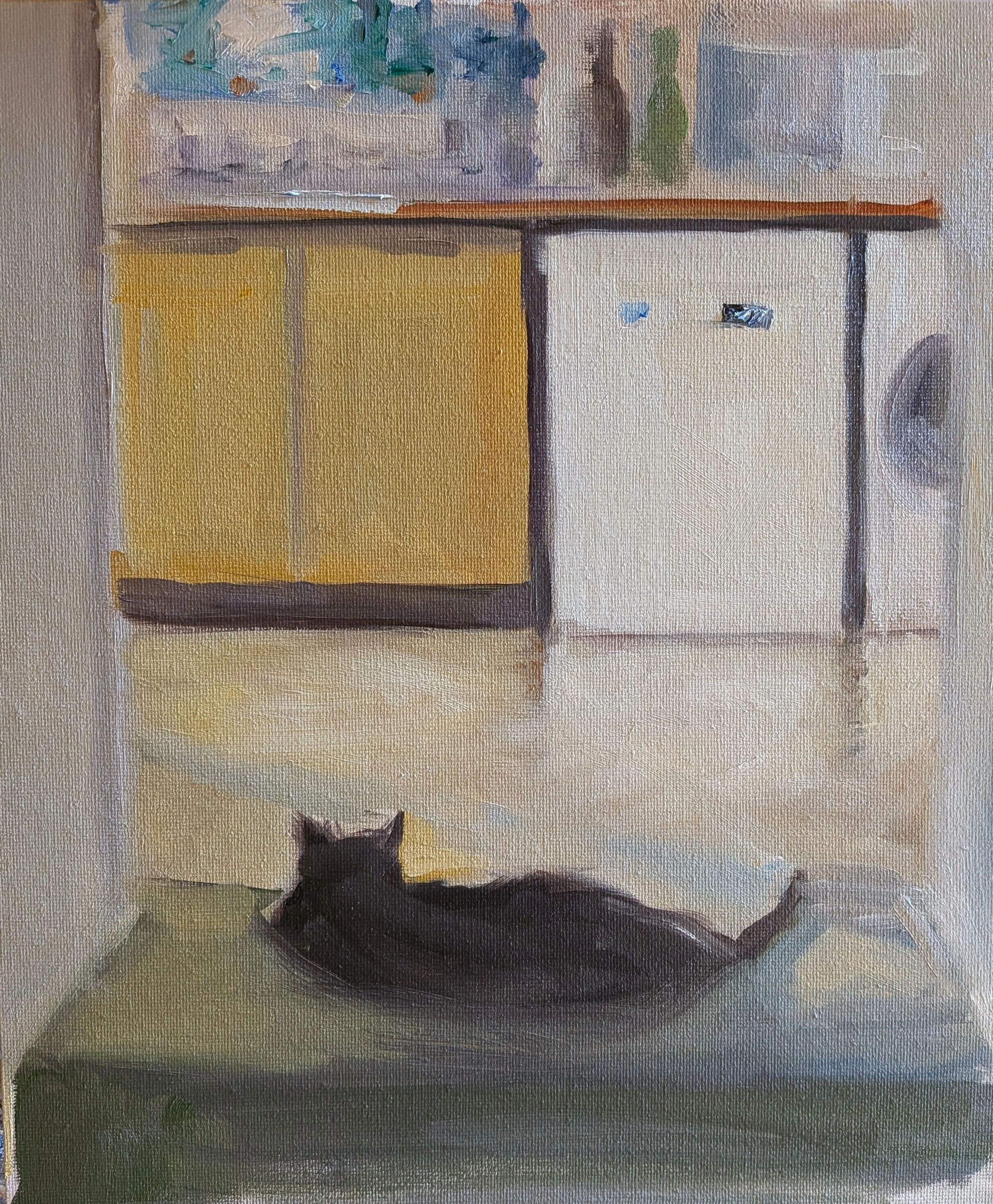  Whirring washing (2026)   Oil on board  26×31cm  £500 