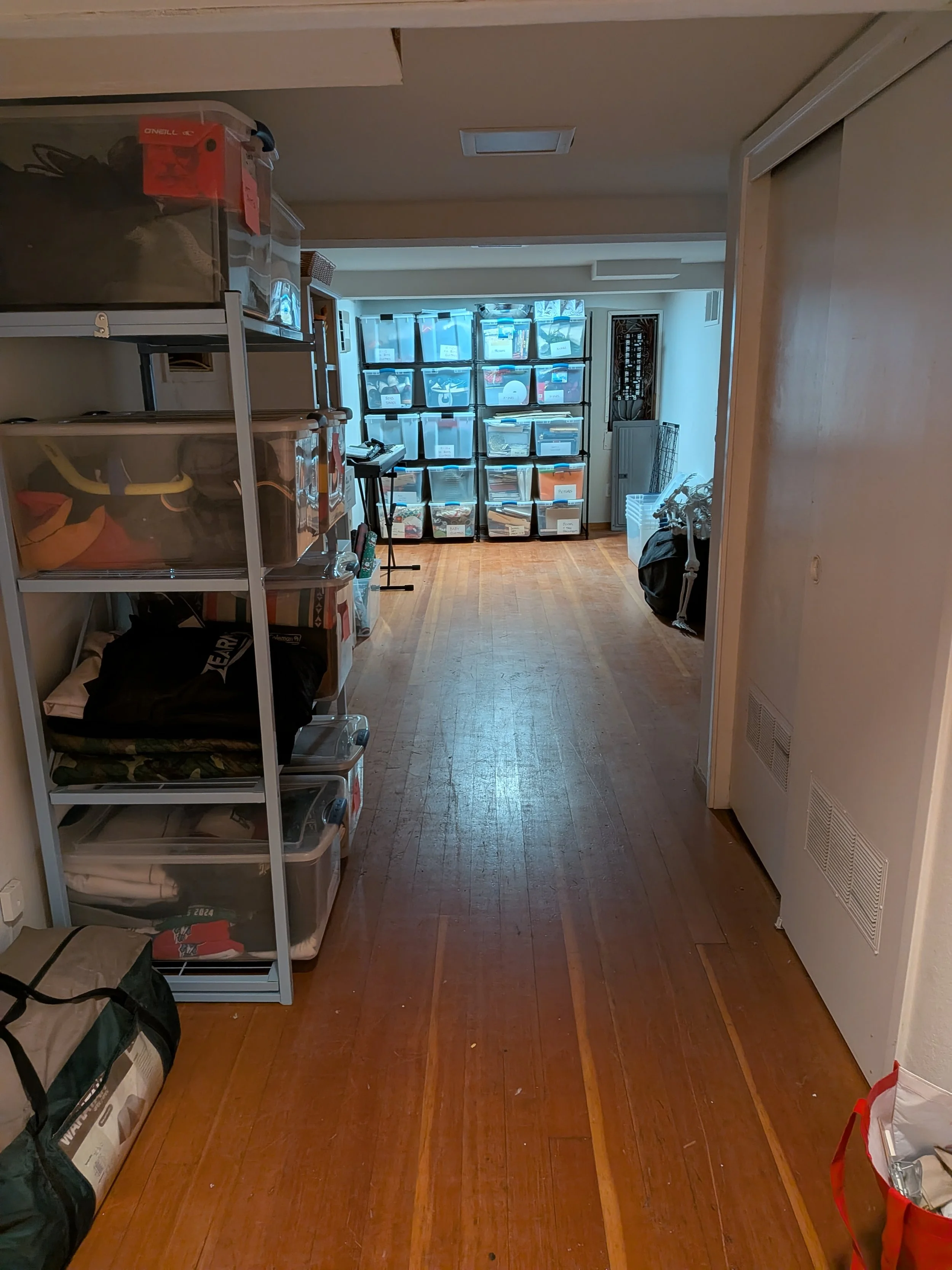 After: Clear floor, tons of storage space