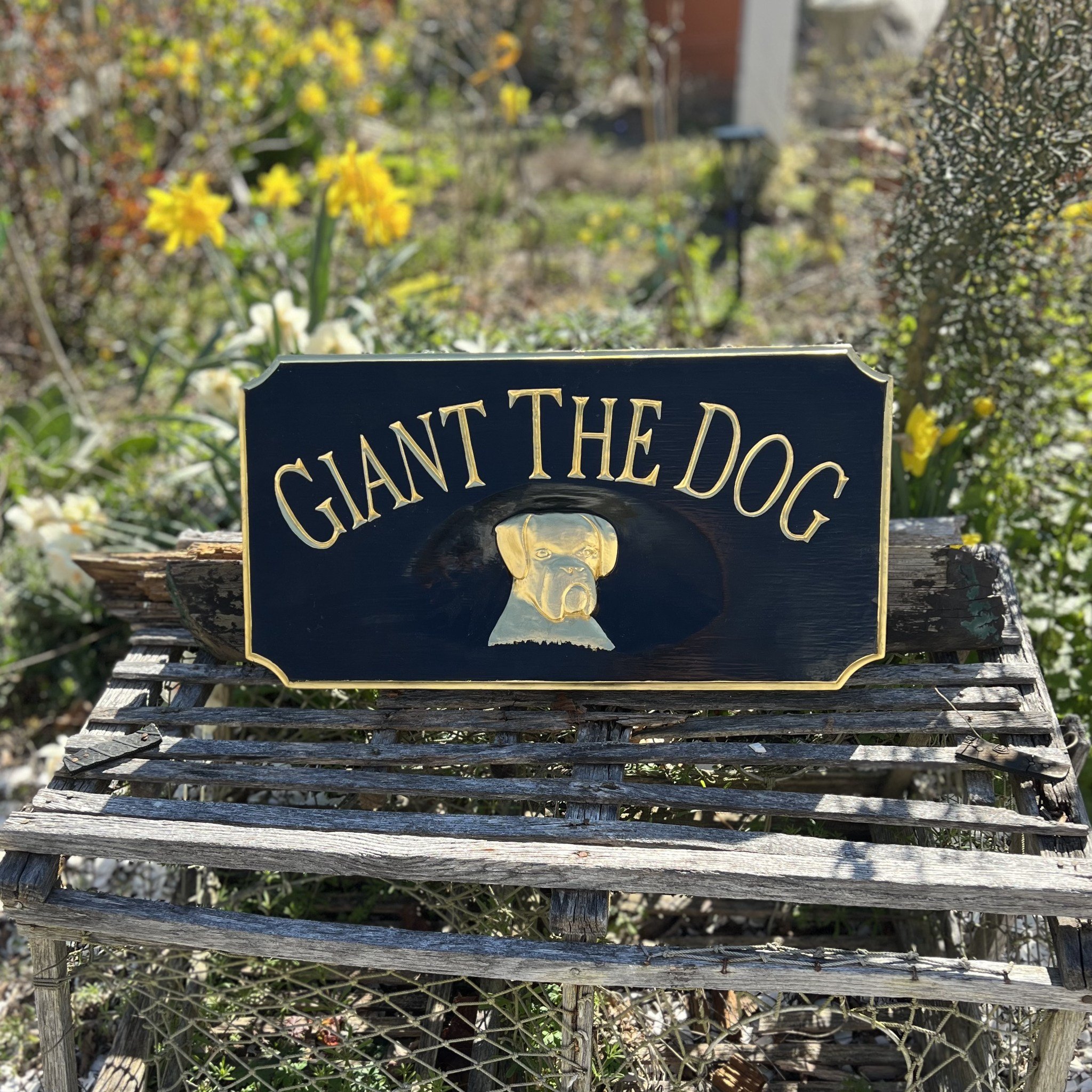 Custom hand carved signs. She must have been a great dog!

 #handcarved #functionalart #goldleaf #handcarvedsigns #scituatewoodcarver #madeinmassachusetts #scituateharborma #greatgiftideas #customsigns #bostonsouthshore #igbostonsouthshore #woodcarvi