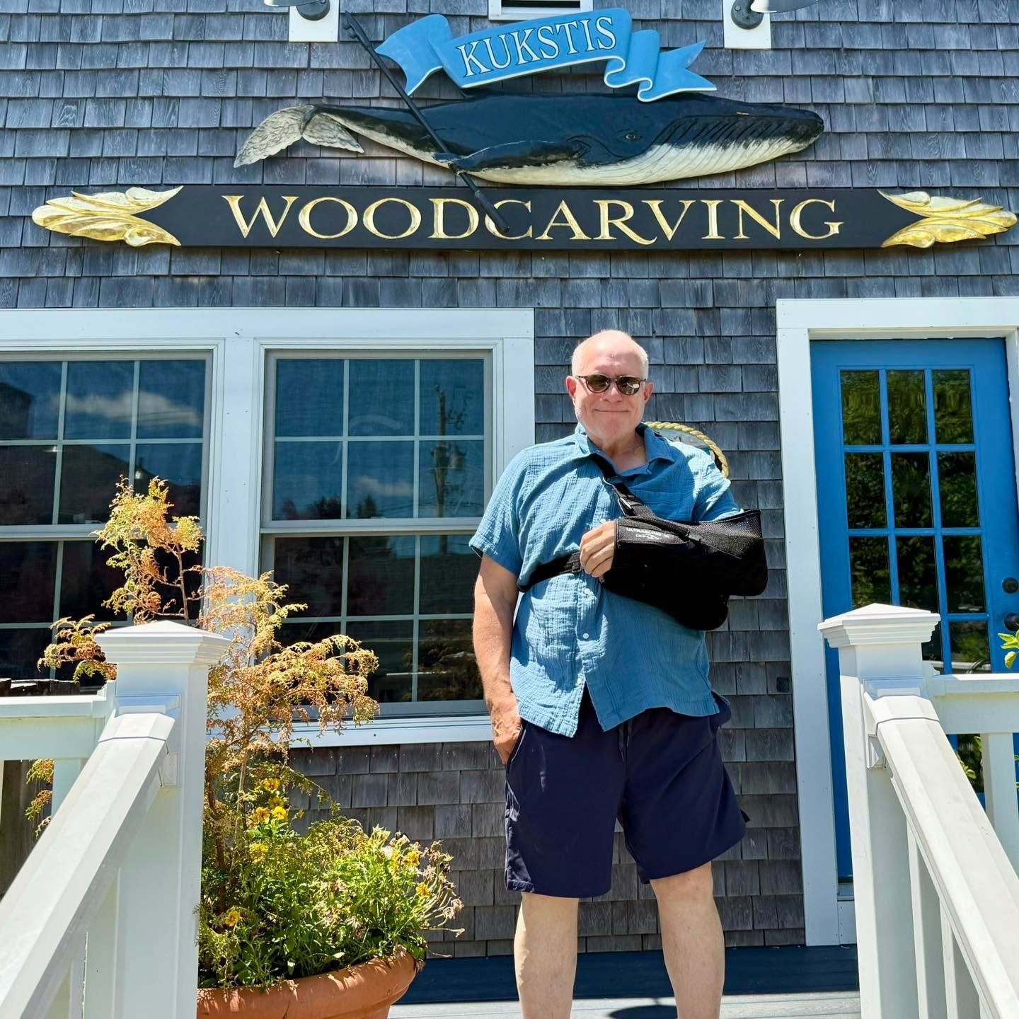 No carving for a few weeks as I learn how to use my new shoulder&hellip;.but I will be around doing some design work, greeting visitors, and taking in orders for later in the year

#handcarved #handcarvedsigns #scituatewoodcarver #scituateharborma #c