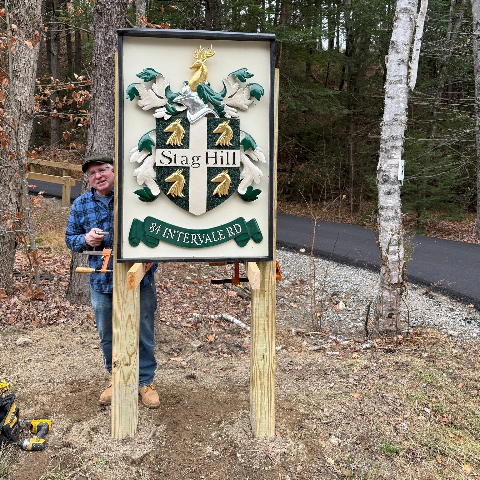 Here's a carving that has kept me busy the past several weeks...see more of the process on my website at https://kukstis.com/stag

 #handcarved #functionalart #goldleaf #handcarvedsigns #scituatewoodcarver #madeinmassachusetts #housesigns #scituateha