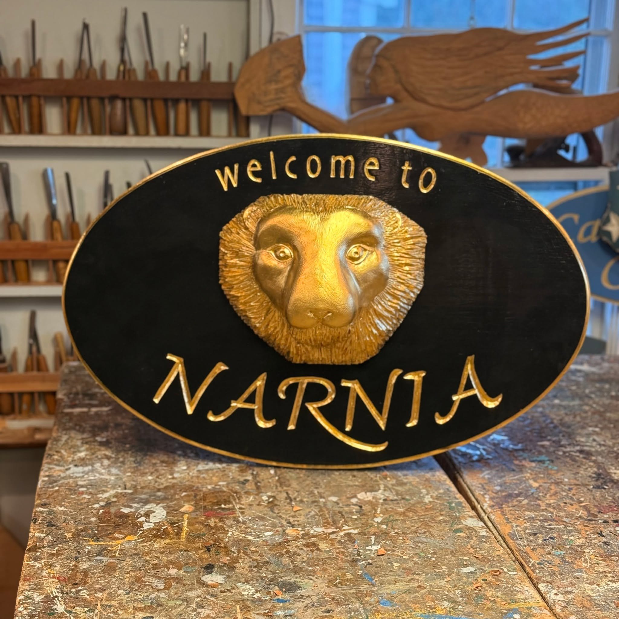 Custom Hand-Carved Signs of Quality.
...this was  a fun one  to create - carved &amp; gilded mahogany... DM your ideas for your very own custom sign.

 #handcarved #functionalart #goldleaf #handcarvedsigns #scituatewoodcarver #madeinmassachusetts #ho