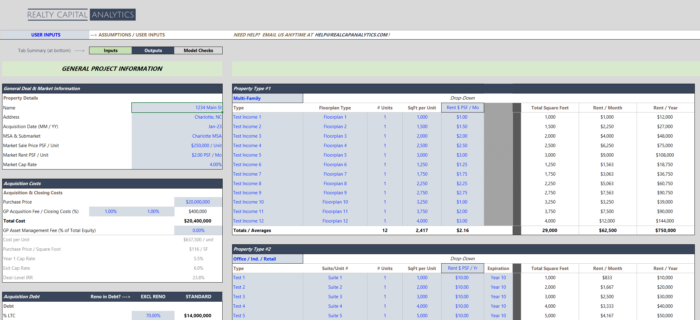 Realty Capital Analytics Premium Real Estate Financial Models, Excel