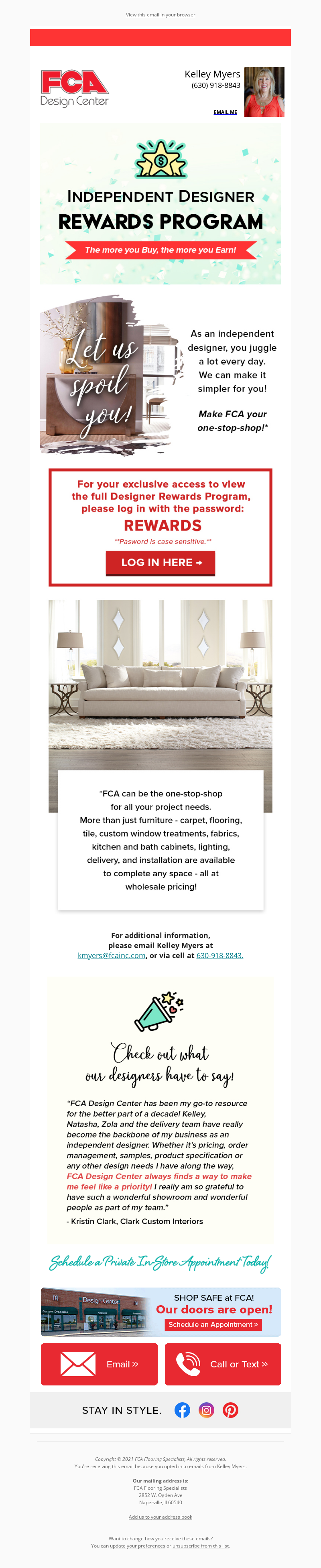 FCA Design Center Rewards Program 2021 Email Campaign