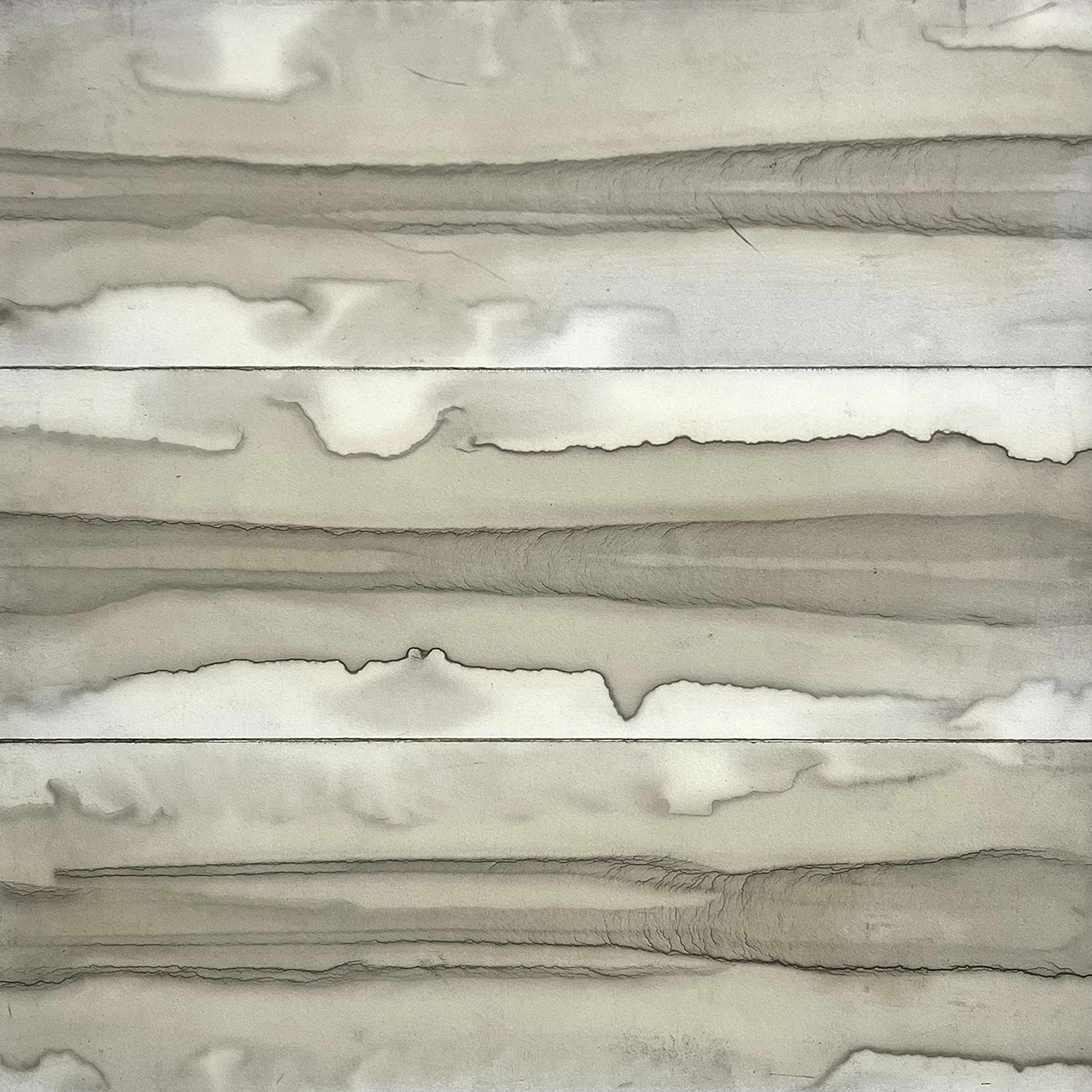 Crude Futures, 2026, used motor oil on paper, 24"x24"x1", $1,700