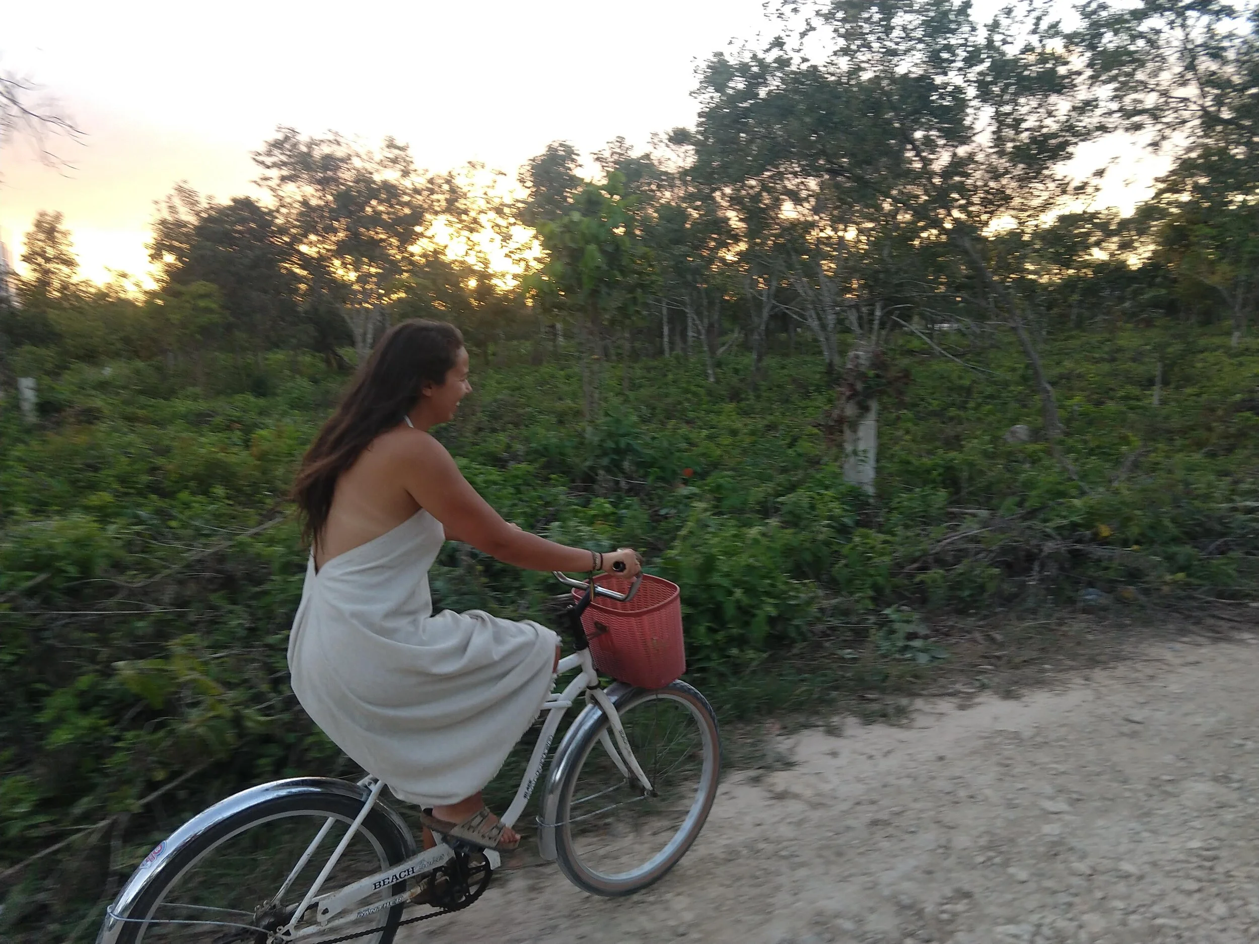 A lady cyclist never rests