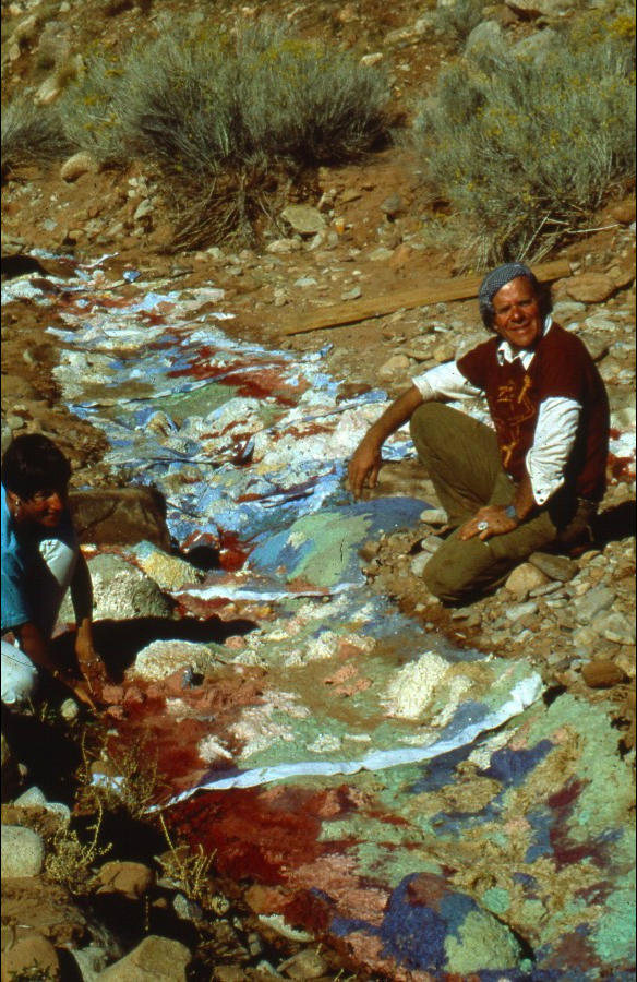 Denise Amses (left) and papermaker Helmut Baker (right)