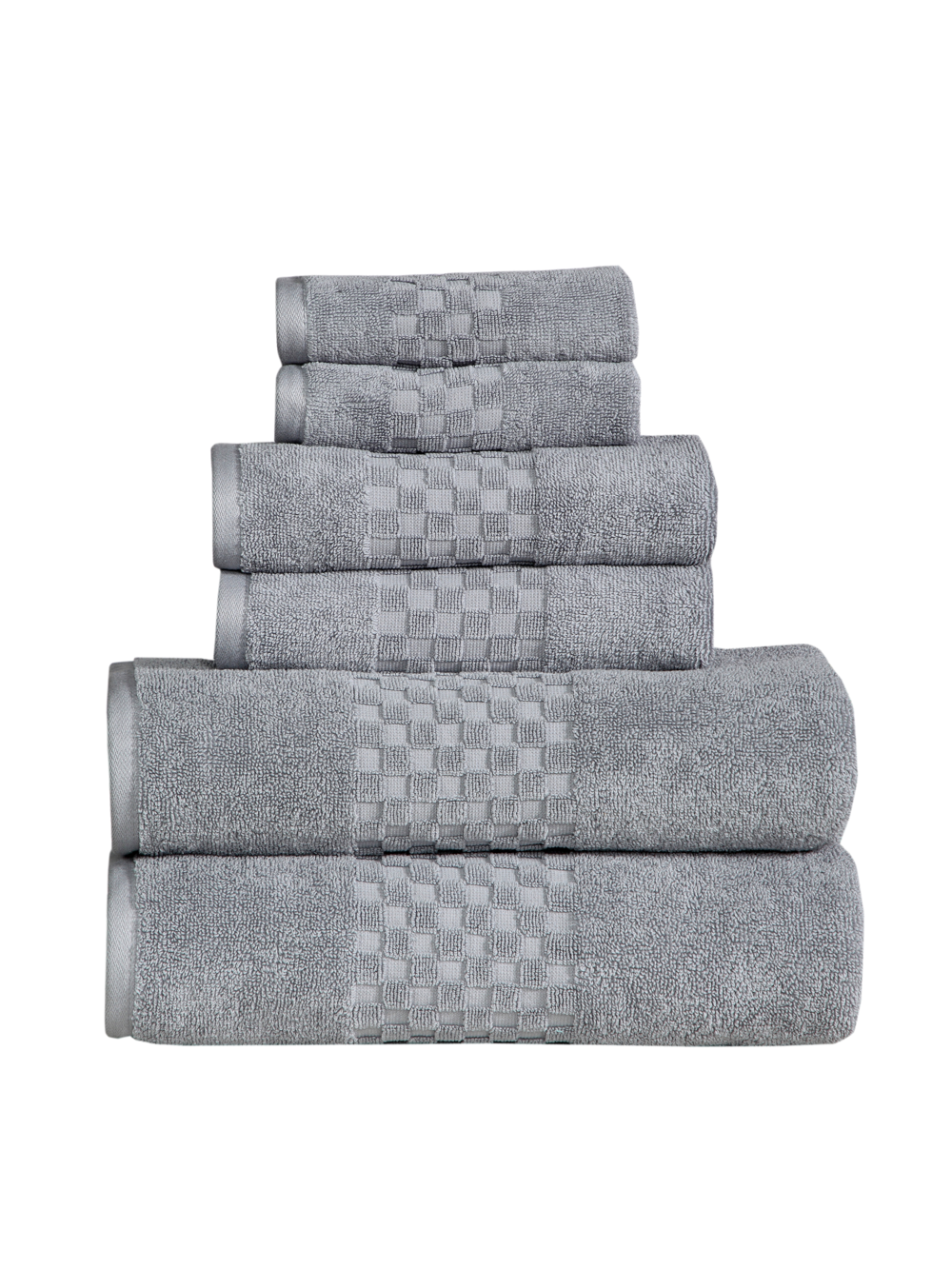 Feather & Stitch 6 Piece Sets of Bathroom Towels - 100% Cotton