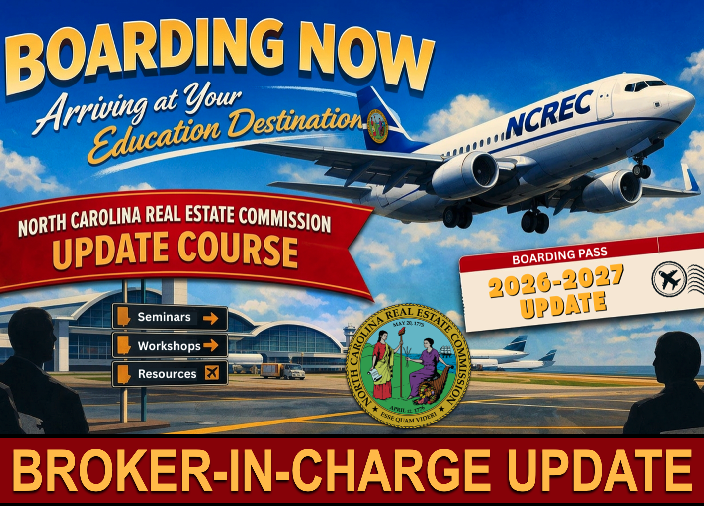 Steve Zooms The 2026-2027 Live Online NC Broker-In-Charge CE Update AUG 27, 2026 - 9A to 1P (Zoom Code Provided)