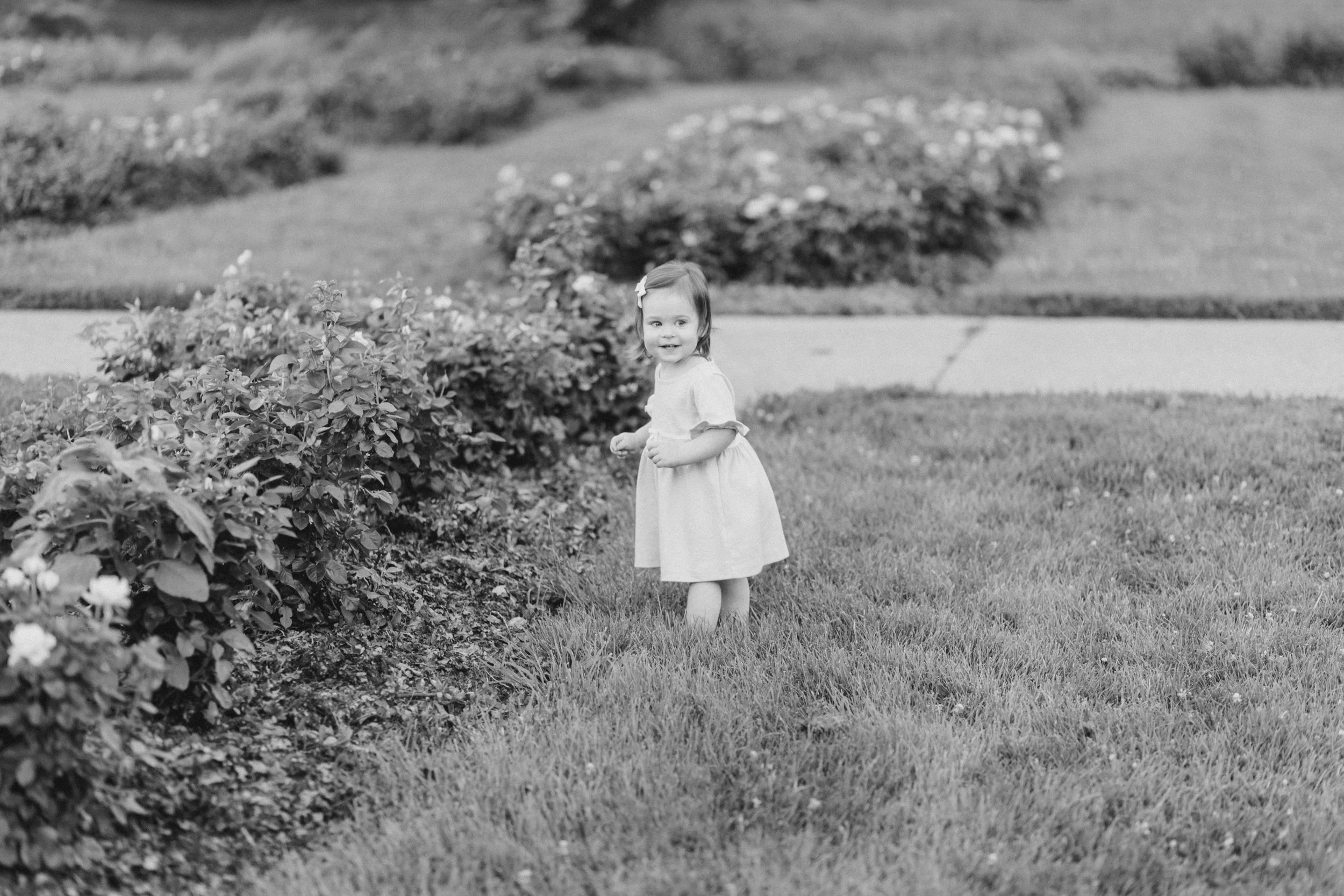 toddler in a garden